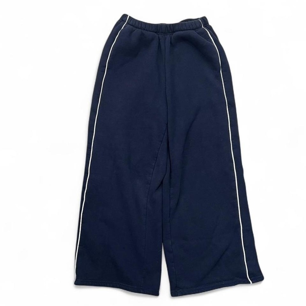 Edikted Straight Leg Striped Sweatpants Navy Women's XS Preppy Loungewear Retro